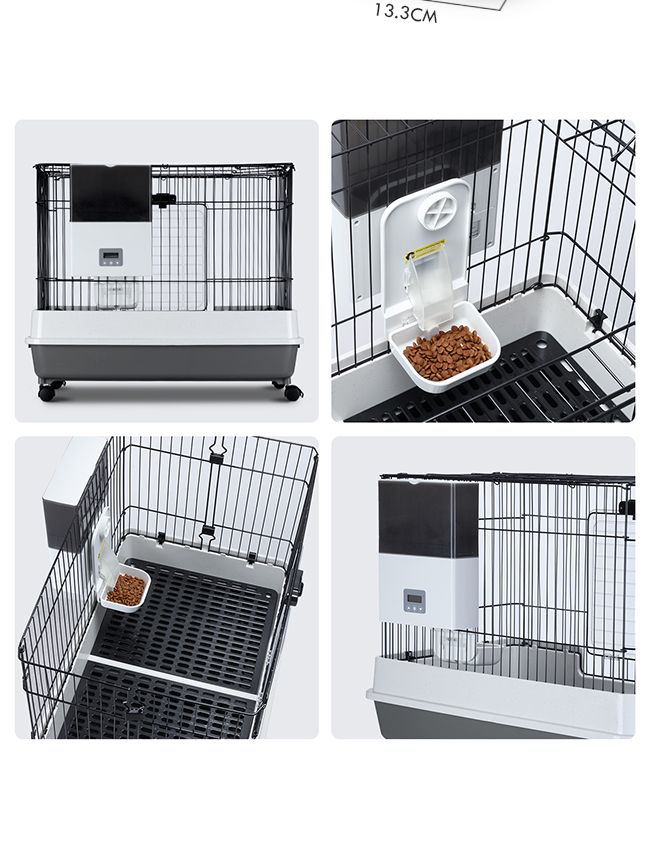 New 2 3l Automatic Pet Feeder Cat Dog Food Dispenser For Cage Or