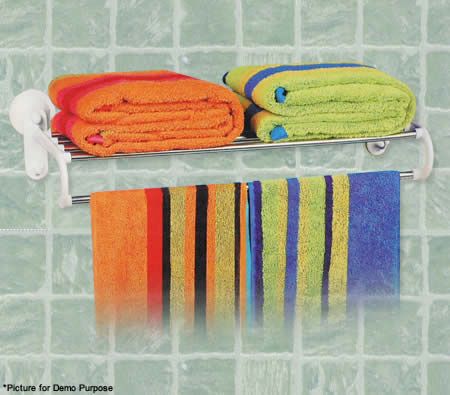 Convenient DIY Towel Rail Storage Shelf Rack - White