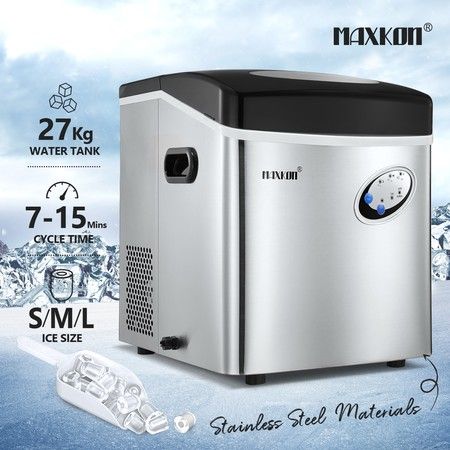 Maxkon 27KG Ice Cube Maker Machine Dispenser Home Commercial Benchtop Fast Freezer