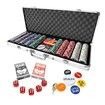 500 Holographic Butterfly Chips Professional Poker Card Game Play Set Casino Dice Aluminium Case