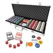 500 Holographic Eagle Chips Professional Poker Card Game Play Set Casino Dice Aluminium Case