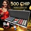 500 Holographic Eagle Chips Professional Poker Card Game Play Set Casino Dice Aluminium Case