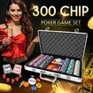 300 Matte Frosted Chips Professional Poker Card Game Play Set Casino Dice Aluminium Case