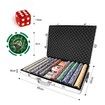 1000 Holographic Eagle Chips Professional Poker Card Game Play Set Casino Dice Aluminium Case