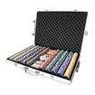 1000 Holographic Eagle Chips Professional Poker Card Game Play Set Casino Dice Aluminium Case