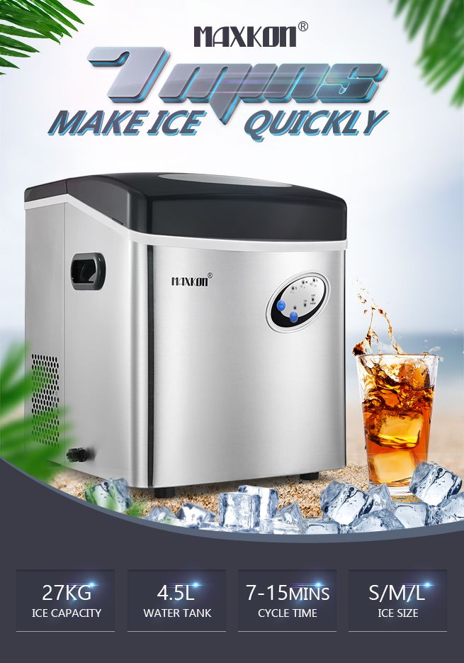 Maxkon 27KG Ice Cube Maker Machine Dispenser Home Commercial Benchtop