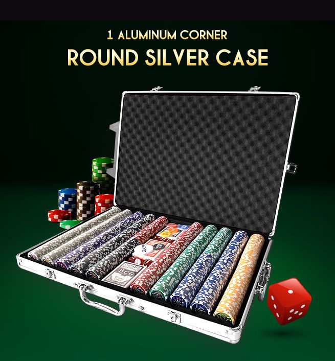 1000 Holographic Eagle Chips Professional Poker Card Game Play Set
