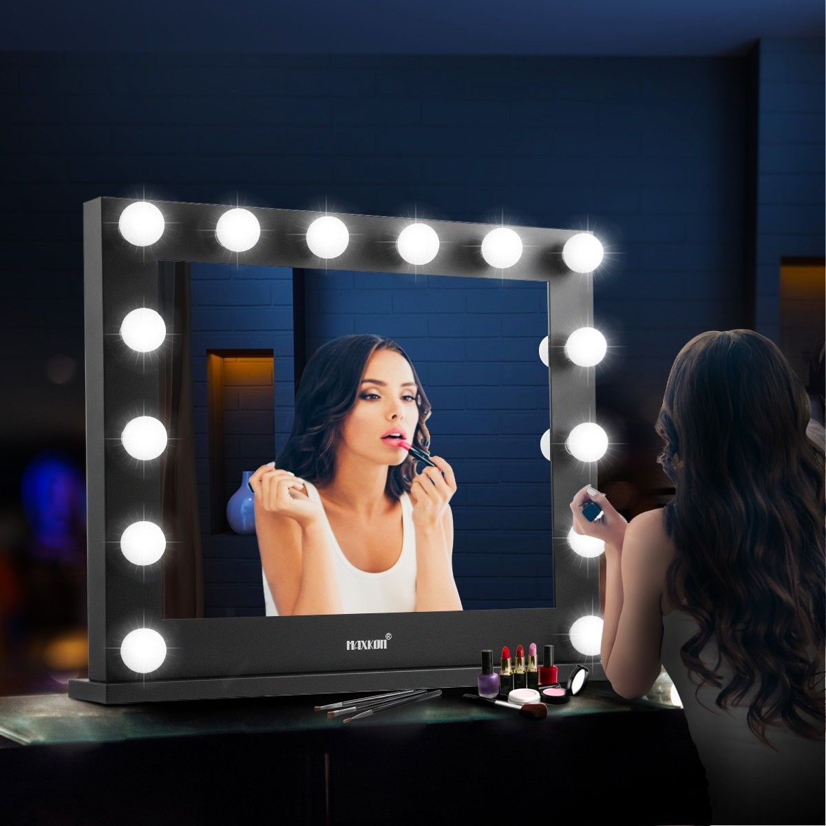 Maxkon Hollywood Style Makeup Mirror 14 LED Lights Vanity Mirror w
