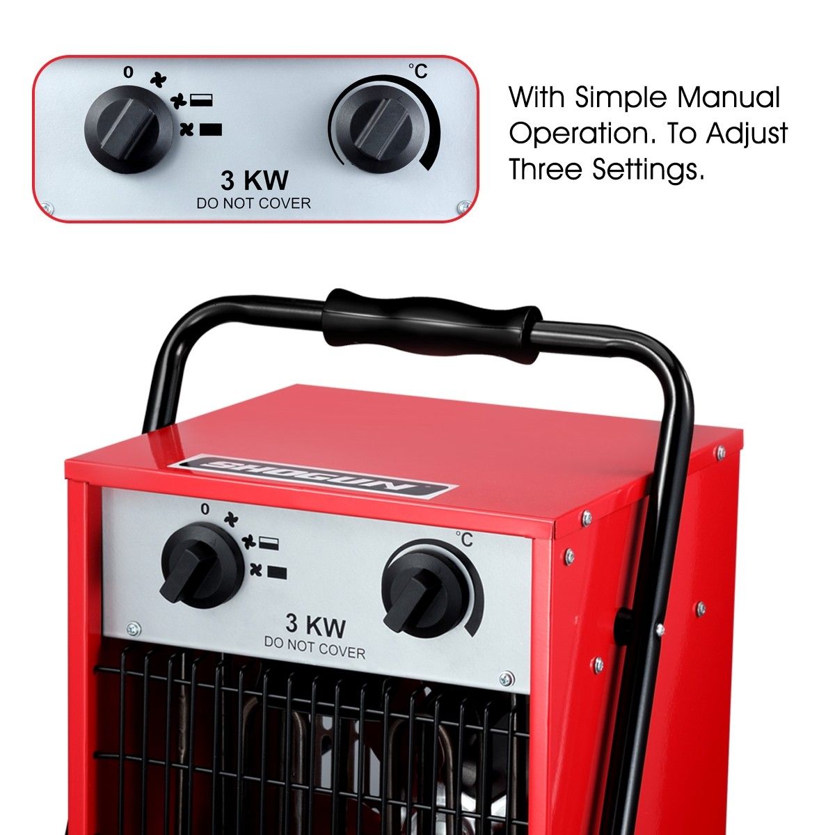 3000W Electric Industrial Fan Heater Garage Fast Heating Air Blower