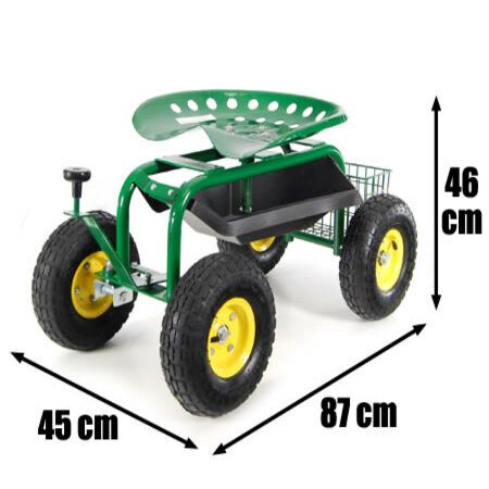 Adjustable Rolling Garden Seat On Wheels With Handle Control Image Number 81607 Crazys Com Au - Rolling Garden Seat