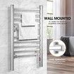 2-in-1 Electric Heated Towel Rail Bathroom 10 Bars Rack Warmer Free Standing Wall Mount