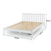 Wooden Bed Frame Queen Size Mattress Base Pine Platform Bedroom Furniture - White