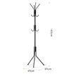 180cm Metal Coat Rack Entryway Hat Hanger Stand Tree Coat Holder-Black