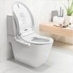 Electric Toilet Bidet Seat Auto Smart Heated Washlet Bathroom Warm Water Massage D Shape w/Cover