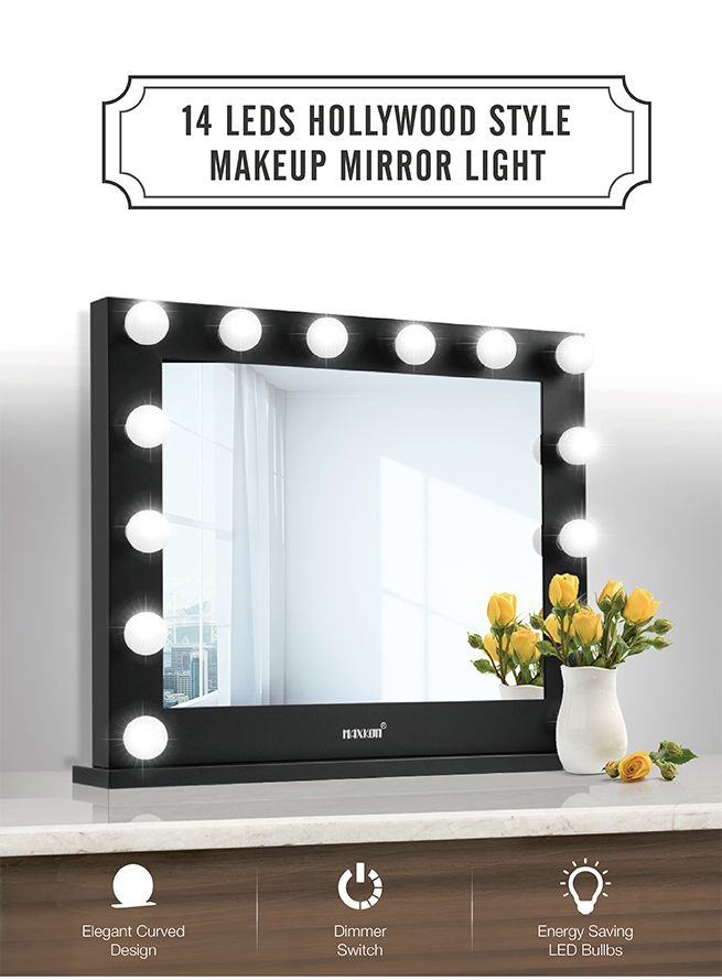 Maxkon Hollywood Style Makeup Mirror 14 LED Lights Vanity Mirror w