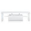 TV Stand Cabinet LED Entertainment Unit 130cm Gloss Wood Storage Drawer Shelf - White
