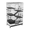 Rabbit Hutch Pet Cat Cage Bunny Ferret Guinea Pig Crate Small Animal House Indoor Outdoor Metal on Wheels 5 Levels