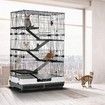 Rabbit Hutch Pet Cat Cage Bunny Ferret Guinea Pig Crate Small Animal House Indoor Outdoor Metal on Wheels 5 Levels