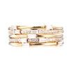 Multi-layer Plated Ring S925 Sterling Silver Rectangular Stone-Gold