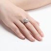 Two Tier S925 Silver with Round Shape Stone Wedding Ring for Woman