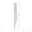 925 Silver Sterling Cubic Stone Long Tassel Drop Earrings