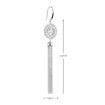 Sterling Silver Long Cubic Stone Tassel Dangle Earrings