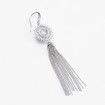 Sterling Silver Long Cubic Stone Tassel Dangle Earrings