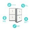 Dark Grey and White Filing Cabinet Document Storage Lockable Doors Adjustable Shelves