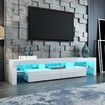 White TV Cabinet Television Stand Furniture Console Table 2 Drawers LED Light