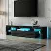 Black Modern TV Cabinet Stand Furniture Entertainment Unit Table RGB light