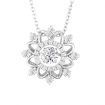Snowflake Dancing Necklace Sterling Silver Round Cut Stone Pendant Jewelry