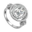 Two Tier S925 Silver with Round Shape Stone Wedding Ring for Woman