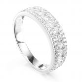 Three Row Cubic Stone Wedding & Eternity Ring