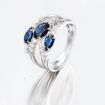 Royal Blue Cubic Stone Silver Ring