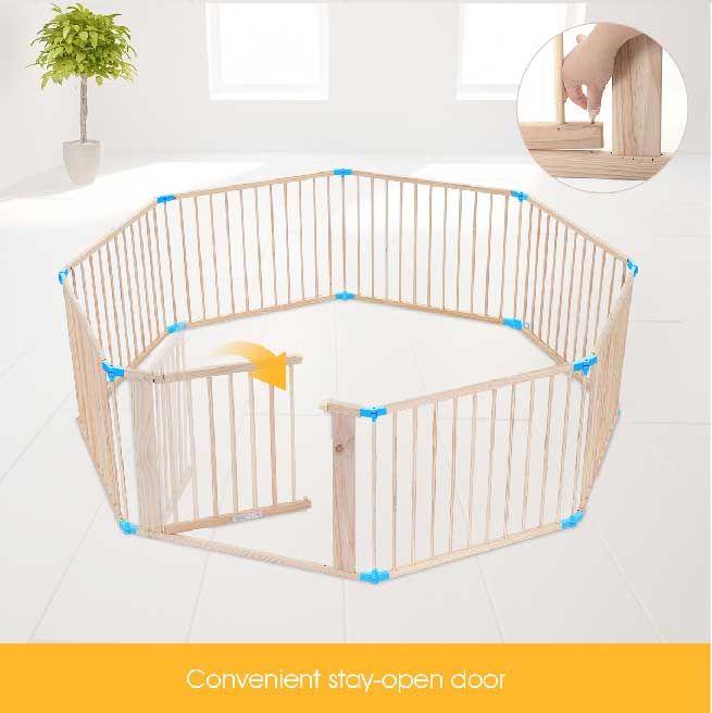 wooden playpen with gate
