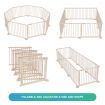 8 Panel Wooden Kids Playpen Foldable Removable - Burlywood