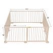 8 Panel Wooden Kids Playpen Foldable Removable - Burlywood