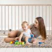 8 Panel Wooden Kids Playpen Foldable Removable - Burlywood