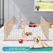 8 Panel Wooden Kids Playpen Foldable Removable - Burlywood