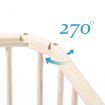8 Panel Wooden Kids Playpen Foldable Removable - Burlywood