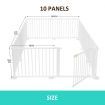 10 Panel Wooden Playpen Kids Baby Toddler Fence Play Yard-White
