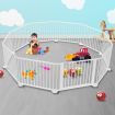 10 Panel Wooden Playpen Kids Baby Toddler Fence Play Yard-White