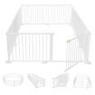 10 Panel Wooden Playpen Kids Baby Toddler Fence Play Yard-White