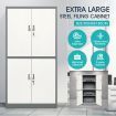 Dark Grey and White Filing Cabinet Document Storage Lockable Doors Adjustable Shelves
