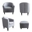 Luxdream Tub Accent Chair Fabric Single Sofa Lounge Couch Wood Armchair Living Room Ottoman Furniture