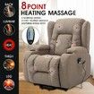 Electric Massage Chair Linen Fabric Recliner Sofa Lift Motor Armchair 8 Point Heating Seat