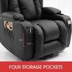 Electric Massage Chair PU Leather Recliner Sofa Lift Motor Armchair 8 Point Heating Seat