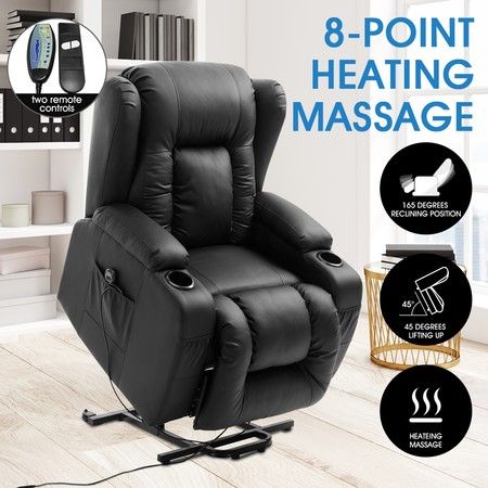Electric Massage Chair Pu Leather, Leather Massage Recliner