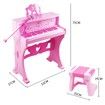 Kids Keyboard Piano Electronic Organ Musical Toy Microphone Stool Set 37 Keys