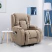 Electric Massage Chair Linen Fabric Recliner Sofa Lift Motor Armchair 8 Point Heating Seat